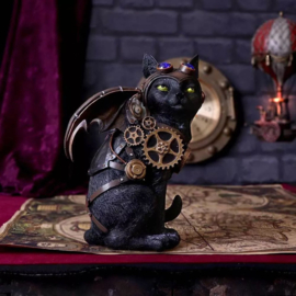 Feline Flight - Steampunk Kat - 23 cm hoog