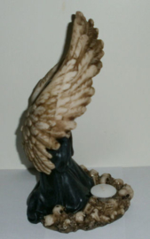 Magere Hein Grim Reaper - met engelenvleugels - theelichthouder - 28 cm hoog