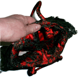 Darkstar Jordash Gothic rood zwart kanten handtas