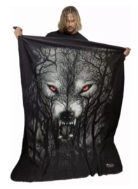 Spiral Direct - Forest Wolf - fleece deken met dessin wolf in bos - 150 x 200 cm