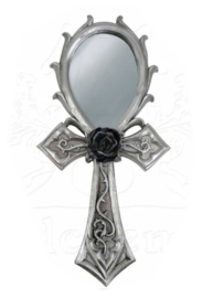 Alchemy of England - Gothic Ankh handspiegel met roos - 21.5 cm hoog