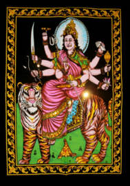 Indiase Hindu god wandkleed Durga 40 x 55 cm
