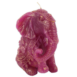 Kaars paarse olifant 12.5 cm hoog