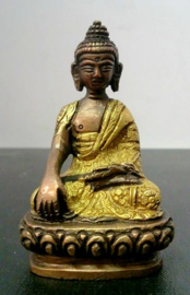 Thaise Boeddha-Mudra twee kleuren messing 8 cm hoog