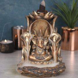 Backflow wierookbrander Ganesha brons - 14 cm hoog