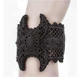 Restyle zwarte metalen armband - Henna - maanfasen