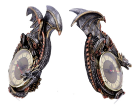 Clockwork Combustor Steampunk Draak Muurklok - 26.5 cm hoog