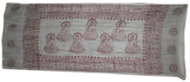 Benares-sjaal Indiaas Hindu Varanasi wit - 60 x 120 cm  