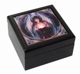 Sieradendoos Yule Angel van Anne Stokes - 12 x 12 x 7 cm