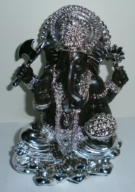 Ganesh Beeld Resin Bruin Zilver 11.5 X 9 X 16 cm