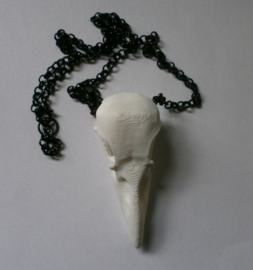 Curiology nekketting 3D geprinte kraaischedel - 6 cm lang