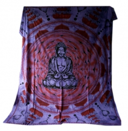 Bedsprei / wandkleed Boeddha paars 200 x 220 cm
