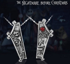 Nightmare before Christmas dubbele ketting met doodskist