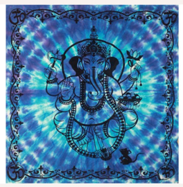 Altaarkleed tafelkleed Ganesha blauw 90 x 90 cm