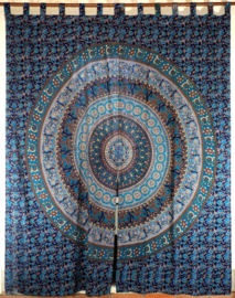 Gordijnen mandala blauw - 230 x 100 cm