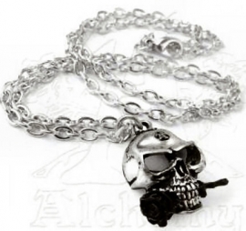 Alchemy Gothic ketting - The Alchemist - doodskop met roos