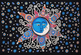 Een persoons bedsprei, wandkleed Dreaming Sun and Moon - 120 x 220 cm