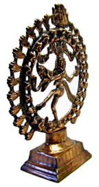 Shiva Nataraj dansend in ring van vuur koperkleurig beeld 33 cm hoog