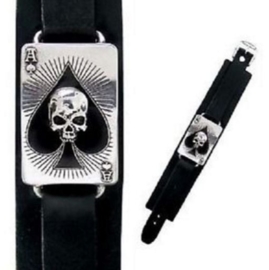 Alchemy UL 13 - leren en pewter armband - Ace of Dead Spades