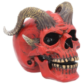 Tenacious Demon - rode duivelsdoodskop met horens - 13.5 cm hoog