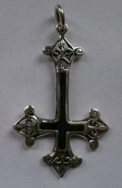 925 zilveren kettinghanger omgekeerd kruis