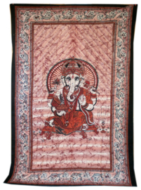Bedsprei Ganesha rood bruin 150 x 210 cm (1 pers)