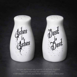 Ashes to ashes dust to dust zout en peperset - 8.5 cm hoog