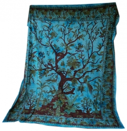 Bedsprei Levensboom / Tree of Life  turquoise 200 x 220 cm (2 pers) 2