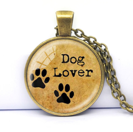 Glazen hanger met ketting Dog Lover Honden liefhebber