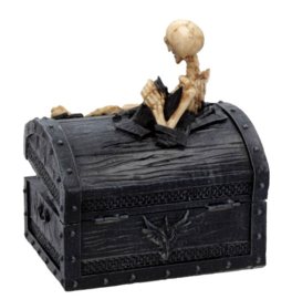 Dead Mans Chest - sieranden doos met skelet - 12.5 cm