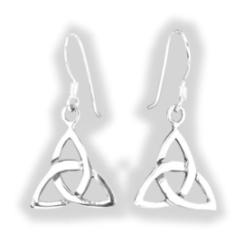 925 Sterling zilveren hangoorbellen triquetra's 17 x 15 mm