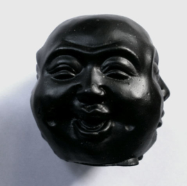 Happy Boeddha met 4 Gezichten 5 cm zwart