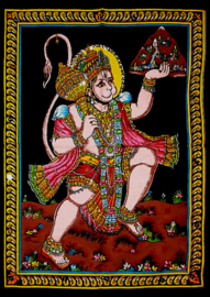 Indiase Hindu god wandkleed Hanuman 40 x 55 cm