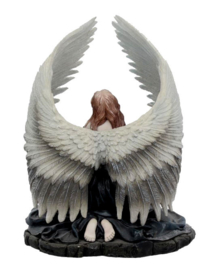 Prayer For The Fallen - Polystone Beeld Gothic Engel - Dessin Anne Stokes - 23 cm hoog