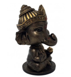 Ganesha brons Bobblehead - 10 cm hoog