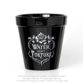 Water don't torture  - keramieke plantenpot - 13.2 cm hoog