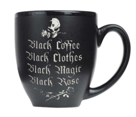 Alchemy of England - zwarte keramieke koffie mok - Black - 10,5 cm hoog