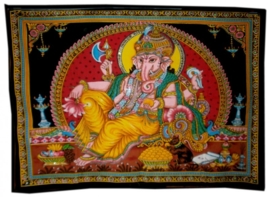 Muurkleed Ganesha Liggend rood achtergrond 108 x 80 cm