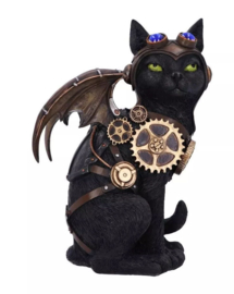 Feline Flight - Steampunk Kat - 23 cm hoog