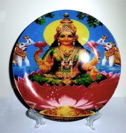 Sierbord met standje - Lakshmi op Lotus - 21 cm doorsnee