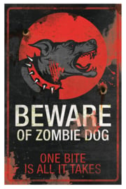 Metalen wandbord Zombie Dog - 40 cm hoog