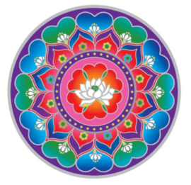 Raamsticker Lotus Heart Mandala - 14 cm Ø