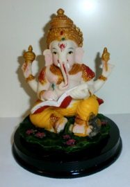 Ganesha gekleurd met boek 12 cm hoog