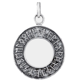 925 Sterling zilveren kettinghanger runetekens - 2 cm doorsnee
