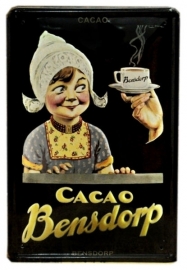 Blikken metalen wandbord Cacao Bensdorp 20 x 30 cm