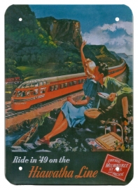 Blikken metalen wandbord Great Train Journeys 15 x 20 cm 1