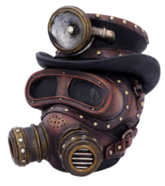 Mechanical Oxygenation Steampunk Cybergoth Doodskop 18 cm hoog