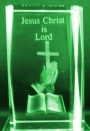 laserblok bijbel met kruis 5 X 5 x 8 cm