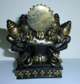 Ganesha Multihoofd Zwart Goud 11 cm hoog