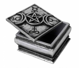 Alchemy The Vault - Sieradendoos Drievoudige Maan met Pentagram Leviathan Kruis 9 x 9 x 5.5 cm